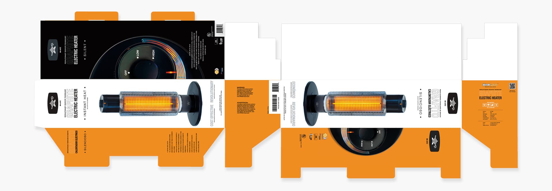 Graphite Heater Packaging Design Layout Image